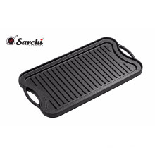 Pre-seasoned Cast Iron Griddle Pan/Grill Pan With Two Loop Hanldes